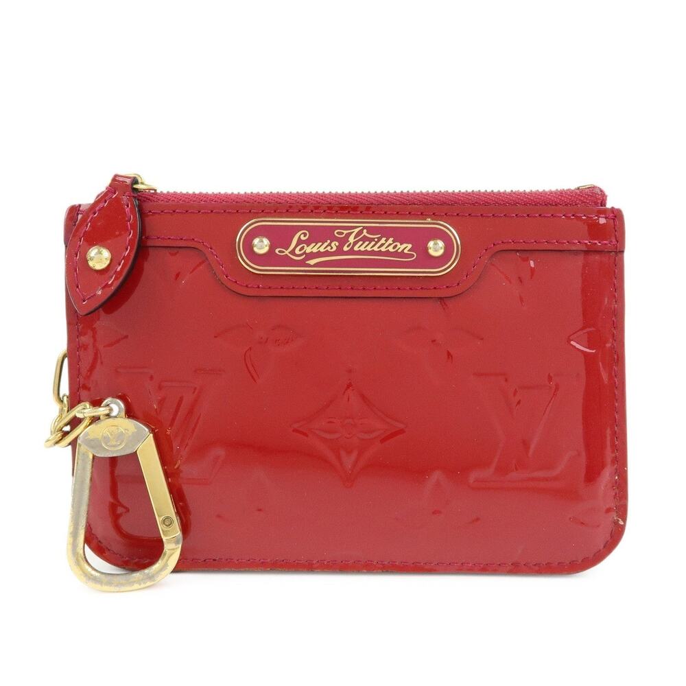 Louis Vuitton Monogram Vernis Pochette Cles NM Coin Purse Red